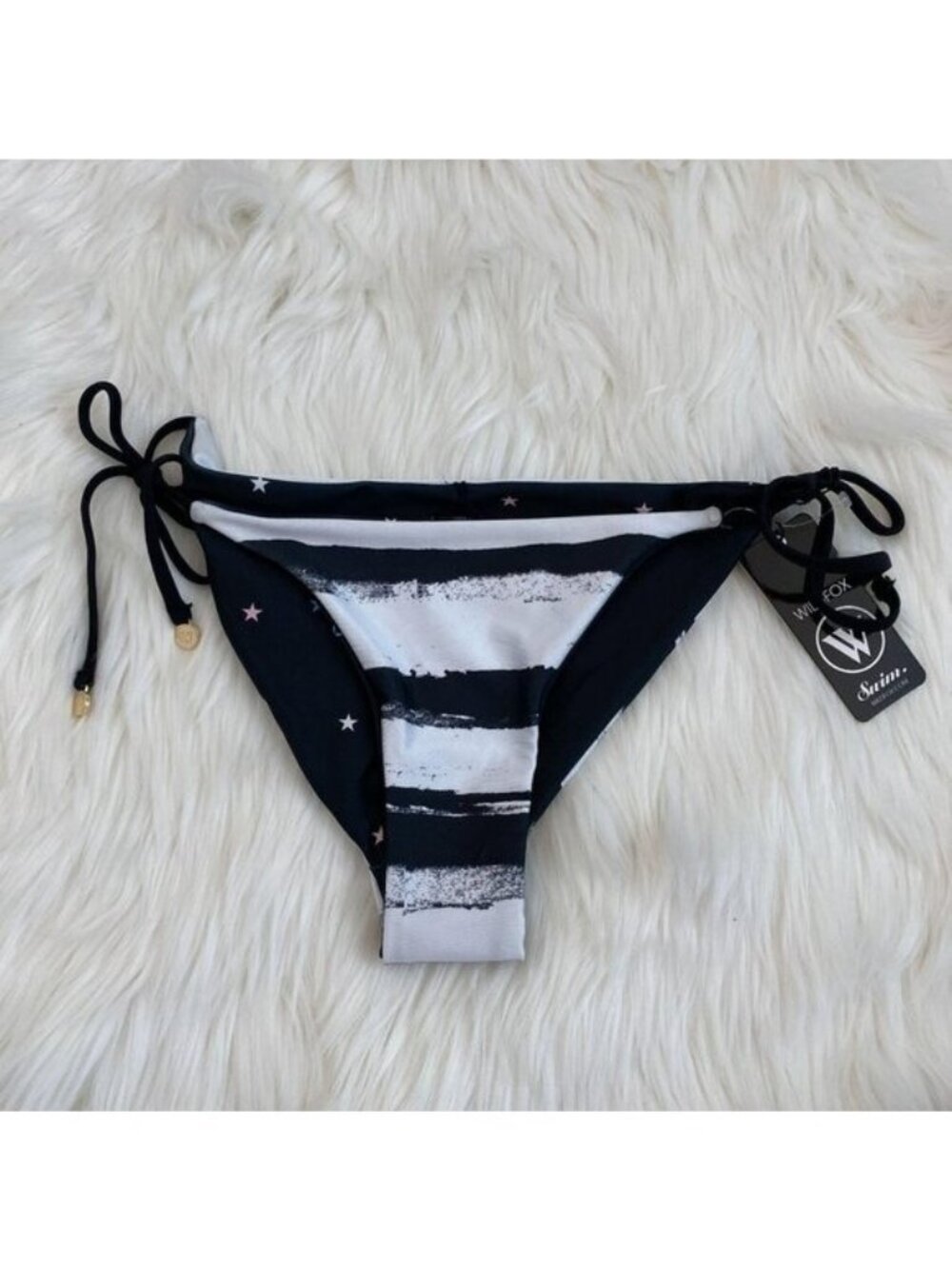 Wildfox Reversible Stripes & Stars Bikini Bottom